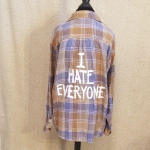 Jack Vanek Flannel w/ "I Hate Everyone"
